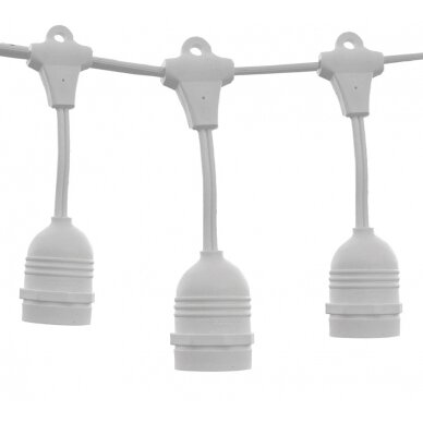 LED lauko girlianda, balta, 14.4m, 15 kabančių lizdų, be lempučių