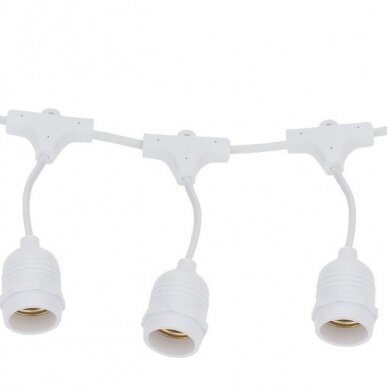 LED lauko girlianda, balta, 14.4m, 15 kabančių lizdų, be lempučių 1