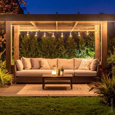 LED lauko girlianda, balta, 14.4m, 15 kabančių lizdų, be lempučių 3