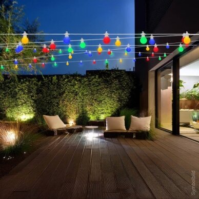 LED Outdoor String Light, White, 8m, 10Pcs., 3W, Colorful 2