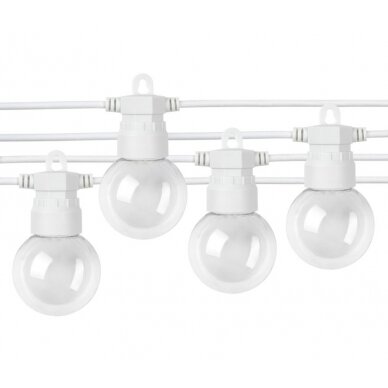 LED Outdoor String Light, White, 8m, 10Pcs., 3W, Warm Light 1