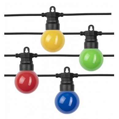 LED lauko girlianda, juoda, 13m, 20 lizdų, 6W, 4 spalvos 1 LED lauko girlianda, juoda, 13m, 20 lizdų, 6W, 4 spalvos 1