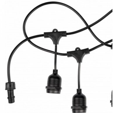 LED Outdoor String Light, Black, 14.4m, 15Pcs., Suspended Sockets, without Bulbs 3