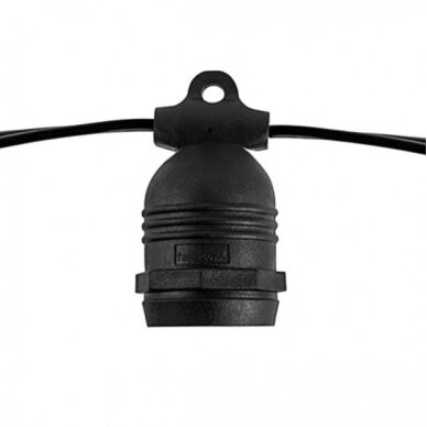 LED Outdoor String Light, Black, 14.4m, 15Pcs., without Bulbs 2