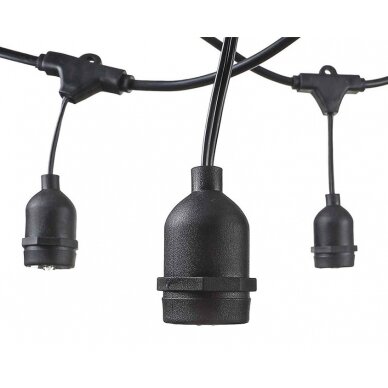 LED Outdoor String Light, Black, 6m, 10Pcs., Suspended Sockets, without Bulbs LED Outdoor String Light, Black, 6m, 10Pcs., Suspended Sockets, without Bulbs