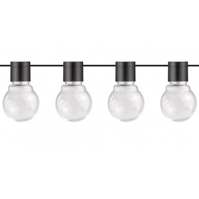 LED Outdoor Solar String Lights, Clear, G50, 7m, 20Pcs., Warm Light