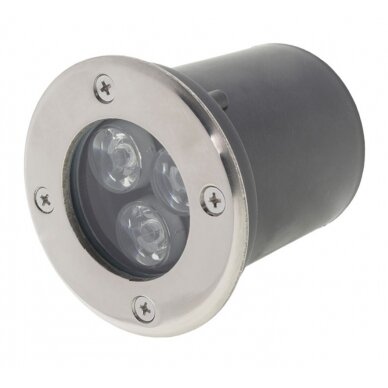 LED lauko taškinis šviestuvas, įmontuojamas, 3W, šalta balta šviesa