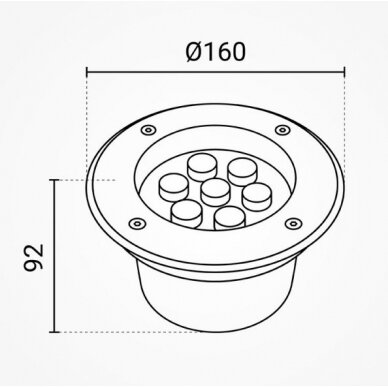 LED Outdoor Built-In Spotlight, 7W, Warm Light 3