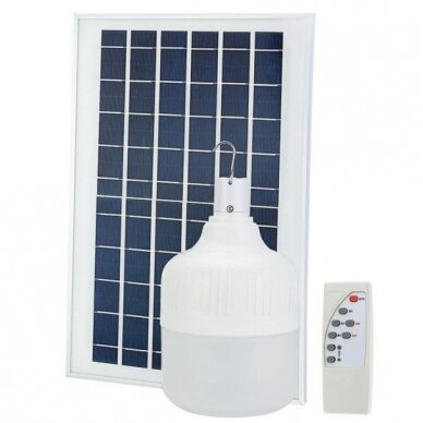 LED Solar Bulb with Solar Panel, 8W, White Light 3