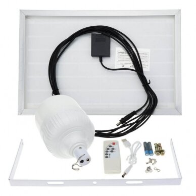 LED Solar Bulb with Solar Panel, 8W, White Light 4