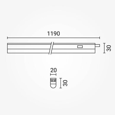LED Tube T5 13W, with switch, White Light 2