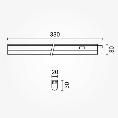LED Tube T5 3.4W, with switch, White Light 2