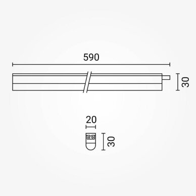 LED lempa T5 6.5W, be jungiklio, neutrali balta šviesa 2