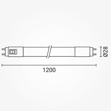 LED lempa T8 18W, stiklinė, CCT 2