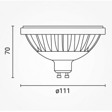 LED lemputė AR111 GU10 9W, neutrali balta šviesa 2