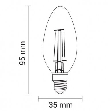 LED Bulb E14 C35 4W, White Light 1