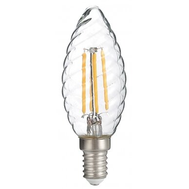 LED lemputė E14 C35 4W, twist, šilta balta šviesa