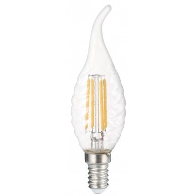 LED lemputė E14 C35 4W, twist tip, šilta balta šviesa
