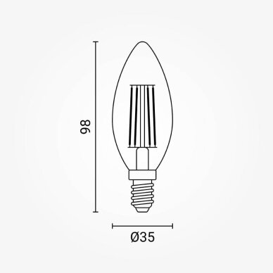 LED Bulb E14 C35 6W, Warm Light 1