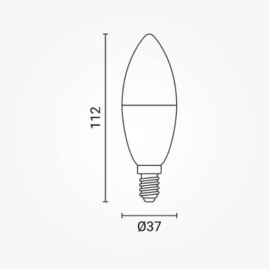 LED Bulb E14 C37 8W, White Light 1