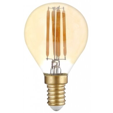LED lemputė E14 G45 4W, dimeriuojama, auksinė, šilta balta šviesa
