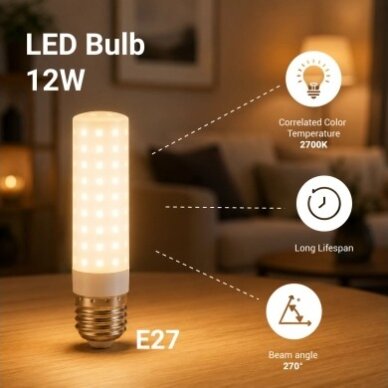 LED Bulb E27 12W, Warm Light 4