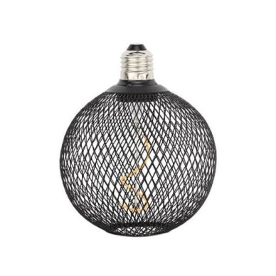 LED lemputė E27 2.5W, ažūrinis gaubtas, juodas, šilta balta šviesa 1 LED lemputė E27 2.5W, ažūrinis gaubtas, juodas, šilta balta šviesa 1