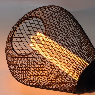LED lemputė E27 2.5W, ažūrinis gaubtas, juodas, šilta balta šviesa 3 LED lemputė E27 2.5W, ažūrinis gaubtas, juodas, šilta balta šviesa 3