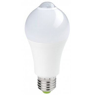 LED lemputė E27 7W, PIR jutiklis, neutrali balta šviesa