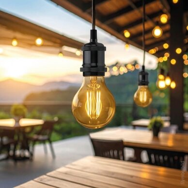 LED lemputė E27 A60 8W, auksinė, šilta balta šviesa 2