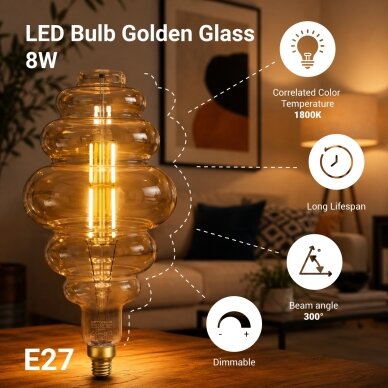 LED Bulb E27 BD200 8W, Warm Light 2