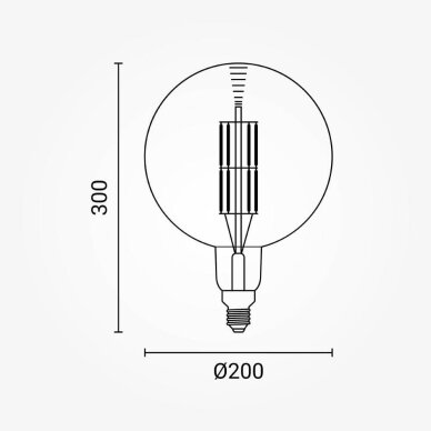 LED Bulb E27 G200 8W, Warm Light 4