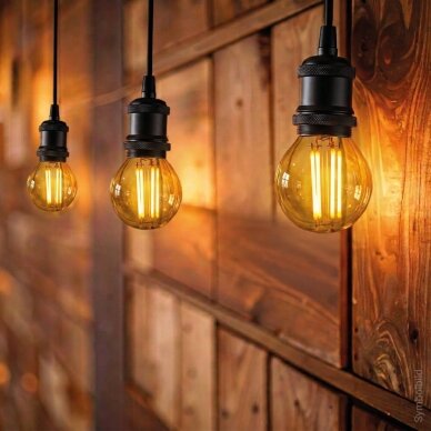 LED lemputė E27 G45 4W, dimeriuojama, auksinė, šilta balta šviesa 2