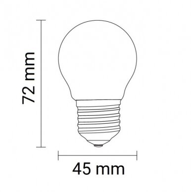 LED Bulb E27 G45 4W, Dimmable, Clear, Warm Light 1