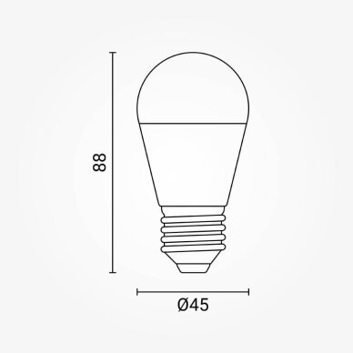 LED Bulb E27 G45 8W, White Light 1