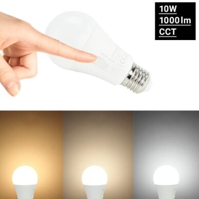 LED Bulb E27 A60 10W, 3CCT, Selectable 4