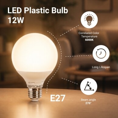 LED Bulb E27 G95 12W, White Light 2 LED Bulb E27 G95 12W, White Light 2