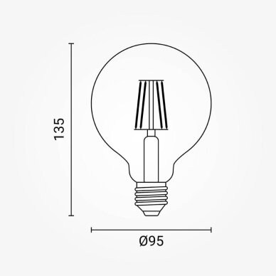 LED Bulb E27 G95 4W, Golden, Warm Light 3