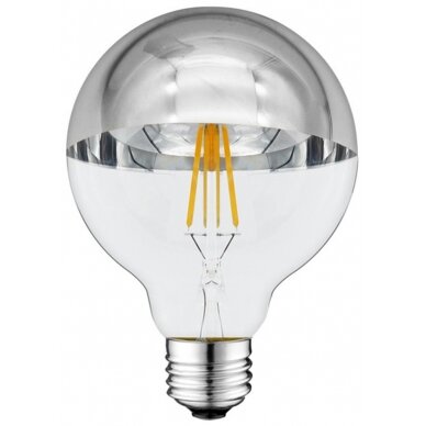 LED Bulb E27 G95 7W, Half Silver, Warm Light