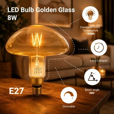 LED Bulb E27 MS200 8W, Warm Light 2