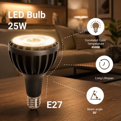 LED Bulb E27 PAR30 25W, Neutral Light 3