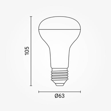 LED Bulb E27 R63 6W, White Light 2