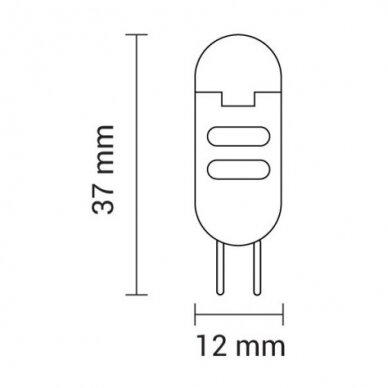 LED lemputė G4 2W, 170Lm, šilta balta šviesa 1