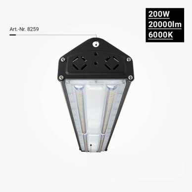 LED linijinis aukštuminis šviestuvas, 200W, neutrali balta šviesa, IP65, IK08 2