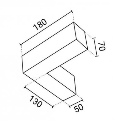 LED Linear L-Shape Connector, Slim, Linkable, 10W, Black, White Light 2