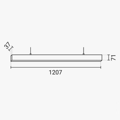 LED Linear Light, 38W, Black Body, CCT, Honey Comb Reflector 7