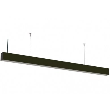 LED Linear Suspended Light, Linkable, 40W, Black Body, 5 Years Warranty, White Light