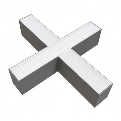 LED Linear X-Shape Connector, Slim, Linkable, 20W, Silver, Neutral Light