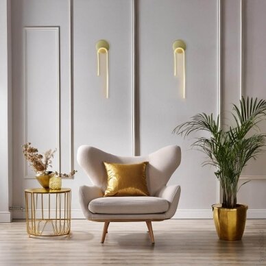 LED Ceiling Lamp, 10W, Satin Gold, Warm Light 3