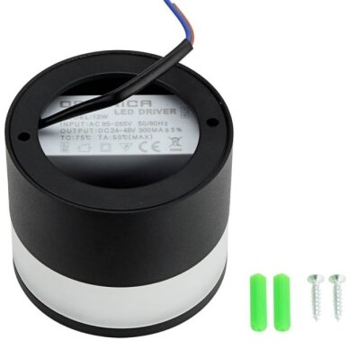 LED Surface Downlight, 12W, Round, Black 1